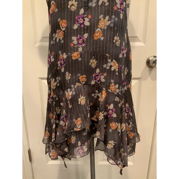 Rebecca Taylor Gray & Multicolor Floral & Geometric Patterned Dress, Size 0 (US) - Picture 3 of 9